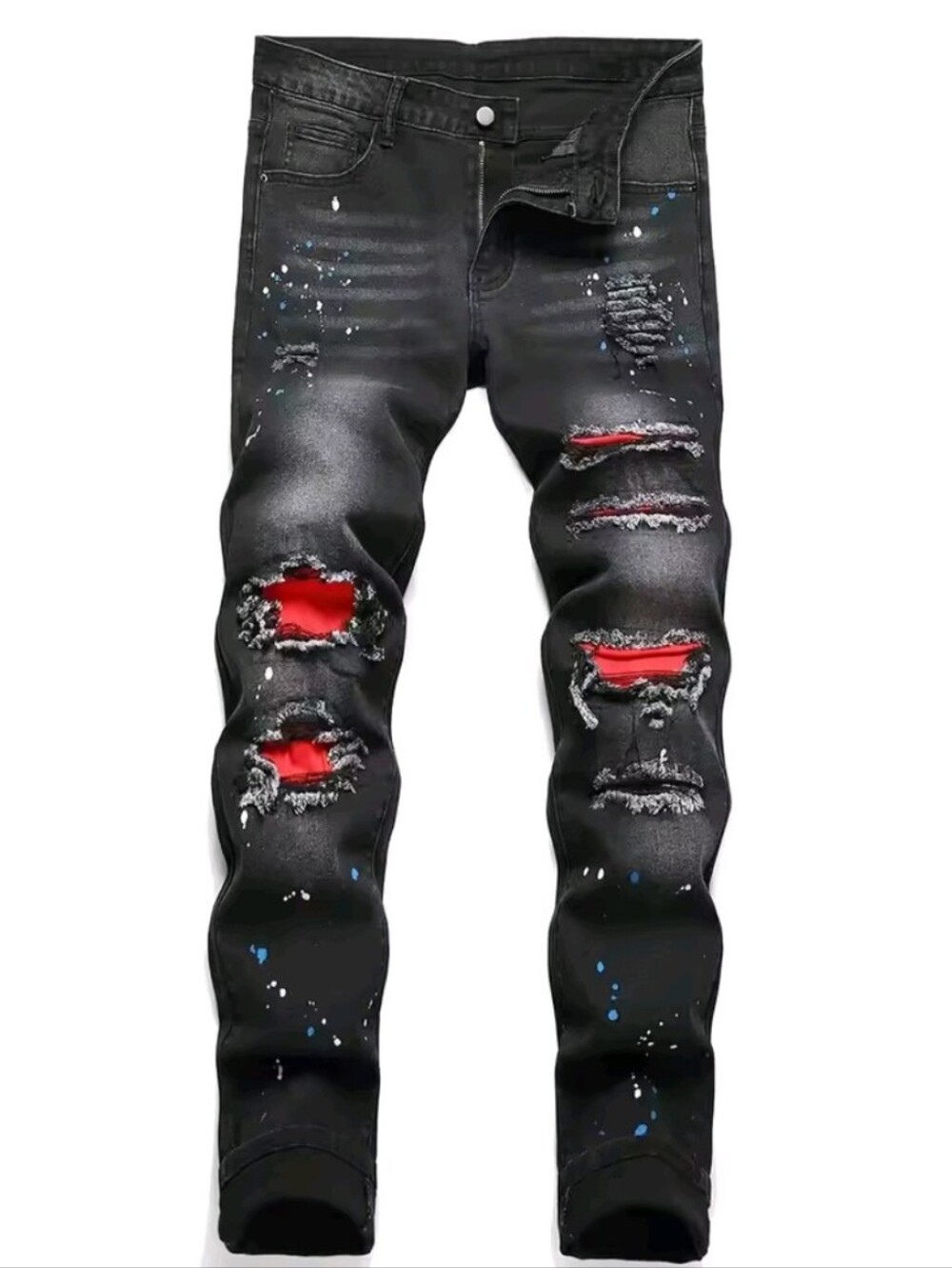 Men's Y2K Stretchy Skinny Denim Casual Ripped Jeans